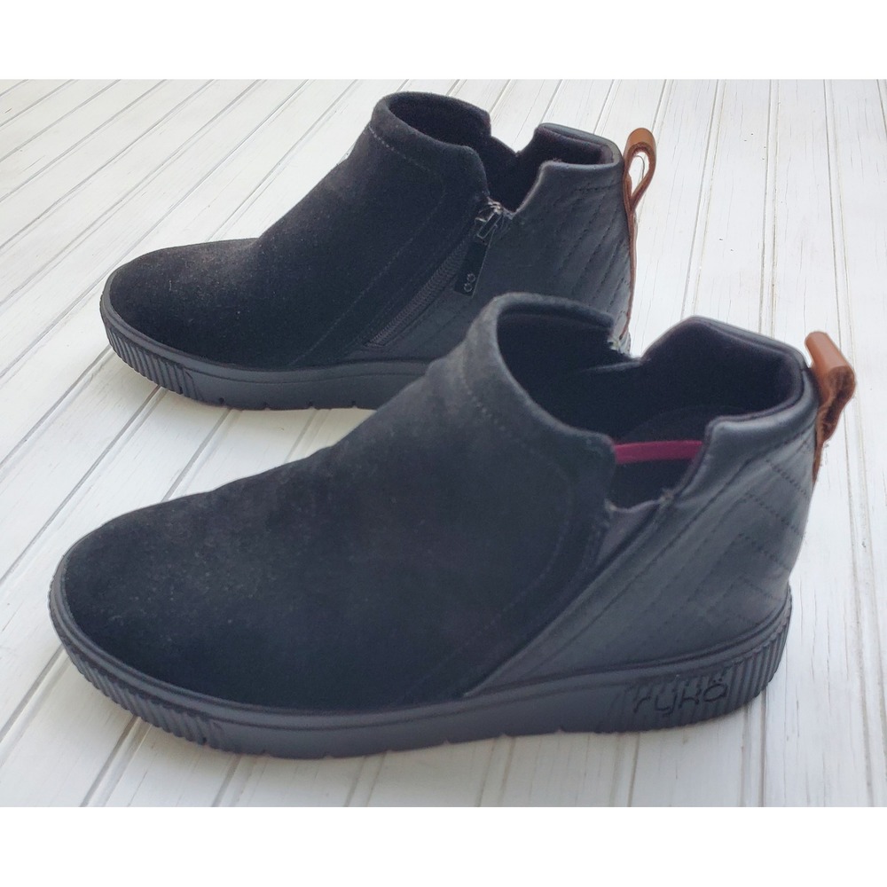 Ryka Vera 2‎ Womens Black Suede Leather Walking Sneaker Booties Size 7M